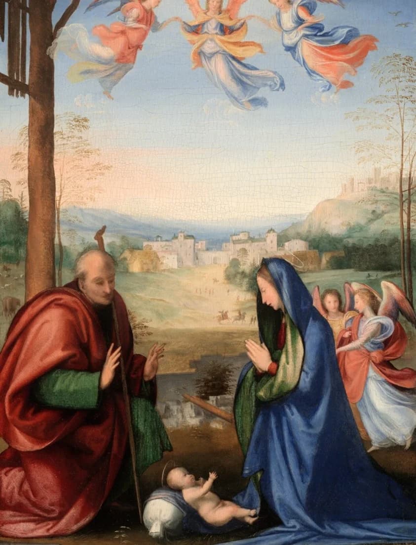The Nativity by Fra Bartolommeo, a Whittled wooden jigsaw puzzle