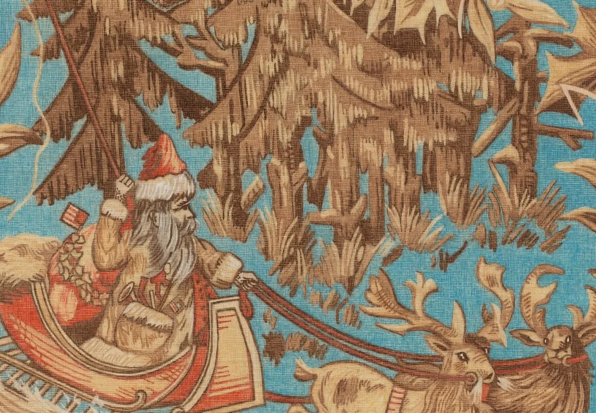 Santa Claus Tapestry by Pearl Gibbo, a Whittled wooden jigsaw puzzle