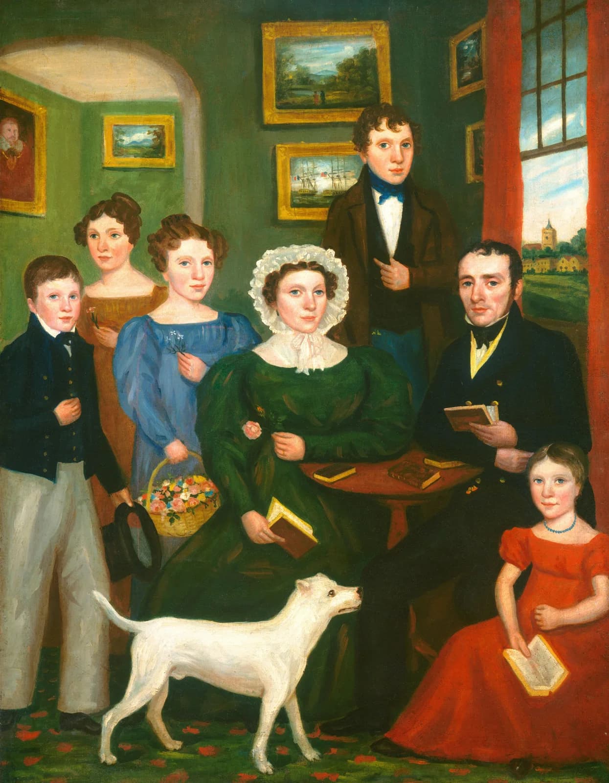 Portrait of a Family with a Terrier