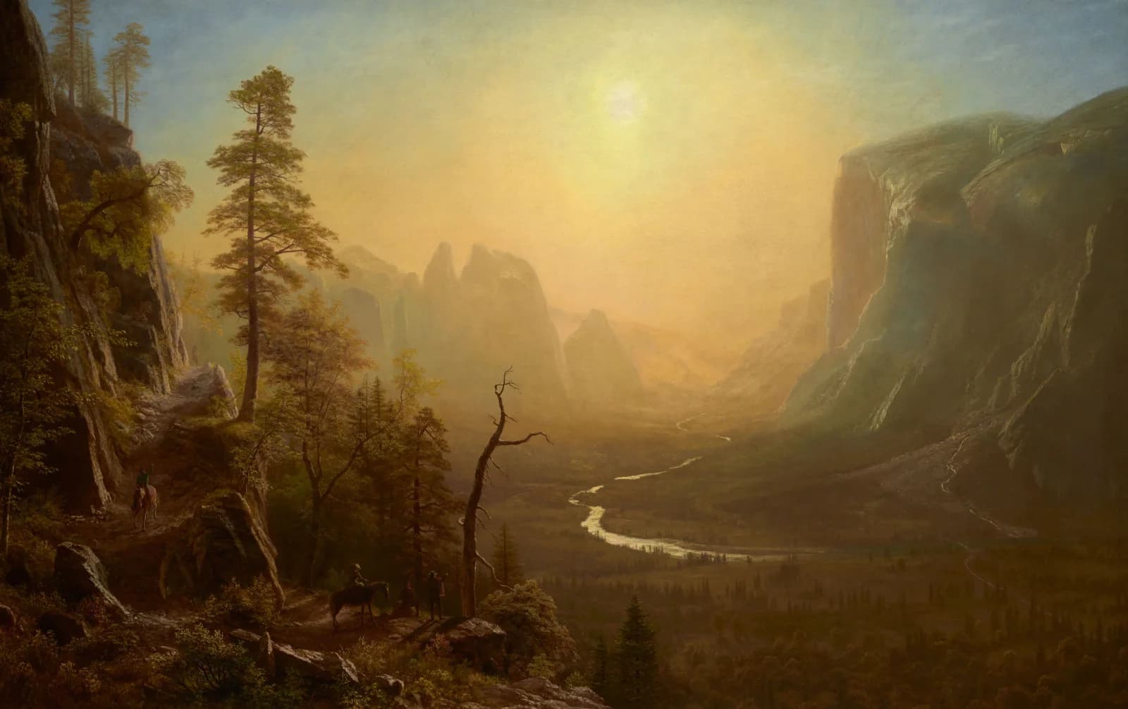 Yosemite Valley, Glacier Point Trail by Albert Bierstadt, a Whittled wooden jigsaw puzzle
