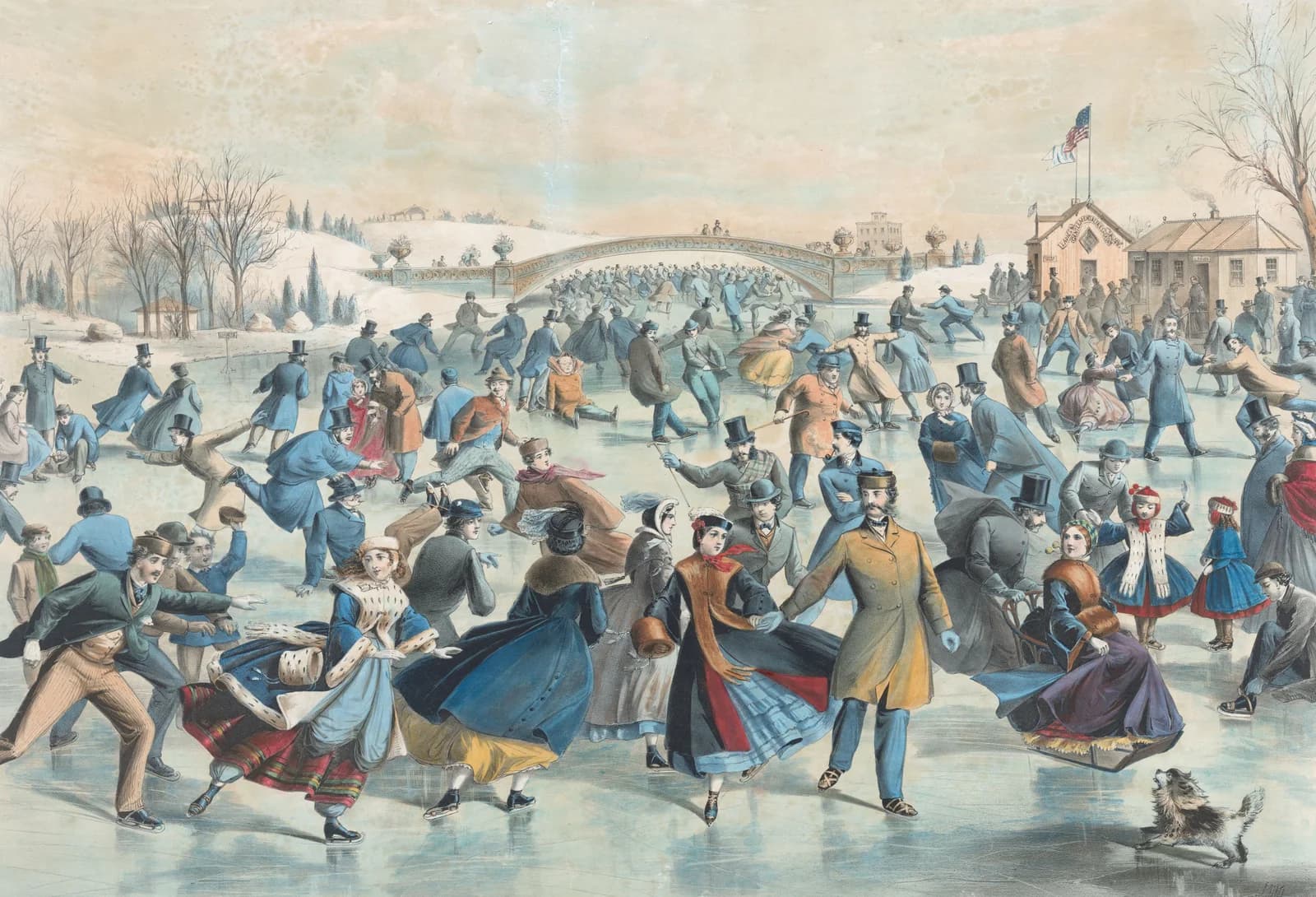 Central Park, Winter: The Skating Pond