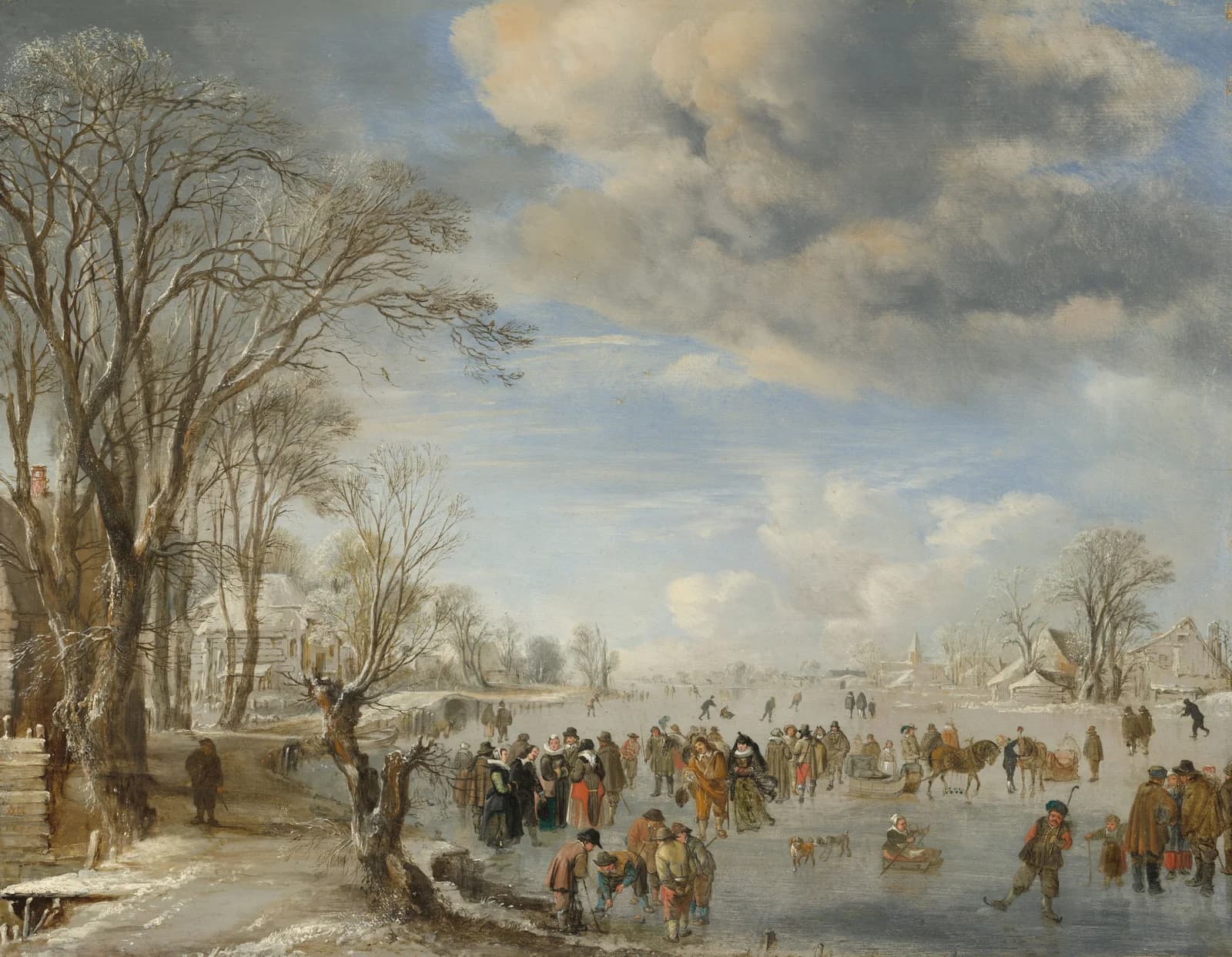 Winter in Holland: Skating Scene