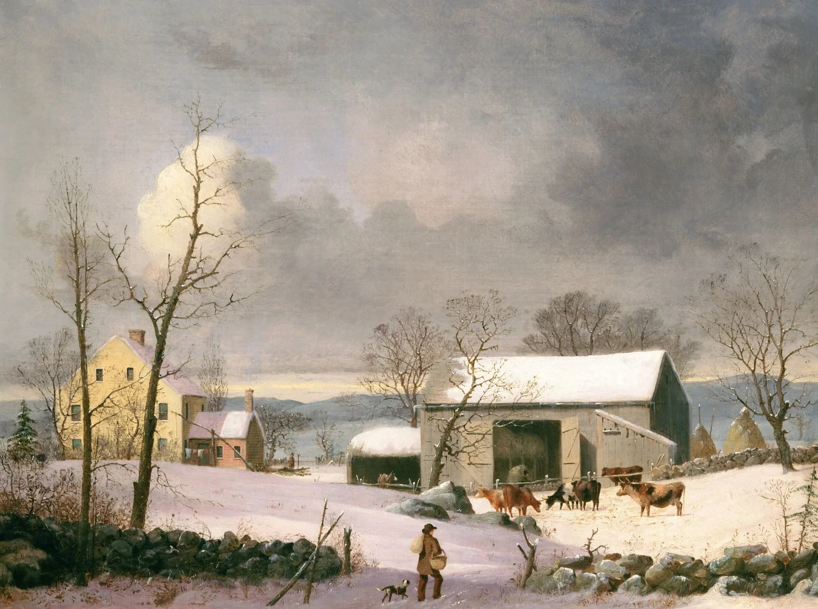 Winter in the Country by George Henry Durrie, a Whittled wooden jigsaw puzzle