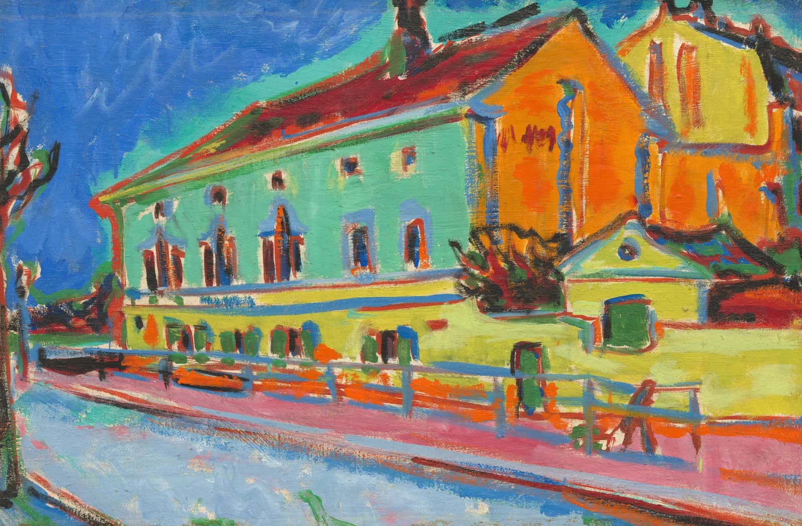 Dance Hall Bellevue by Ernst Ludwig Kirchner, a colorful wooden jigsaw puzzle
