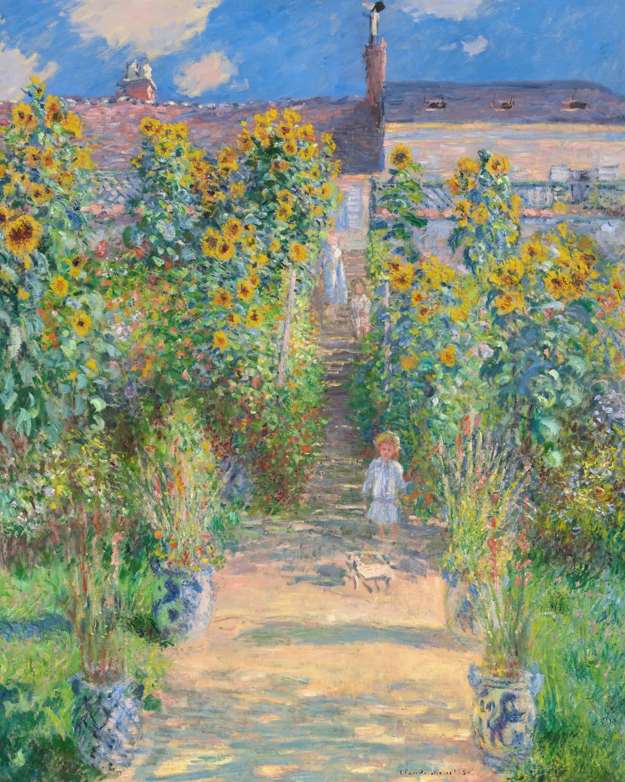 The Artist's Garden at Vétheuil by Claude Monet, a flower and garden wooden jigsaw puzzle